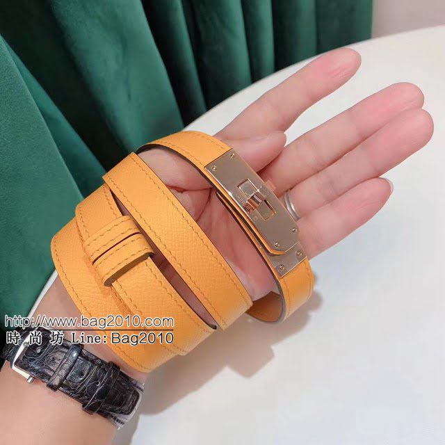 HERMES女士皮帶 愛馬仕Kelly小牛皮抽拉式腰帶  jjp1777